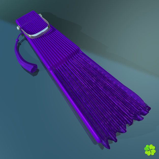 Hand fan lace multicolor rigged low poly Low-poly 3D model_7