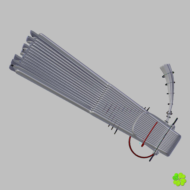 Hand fan lace multicolor rigged low poly Low-poly 3D model_44