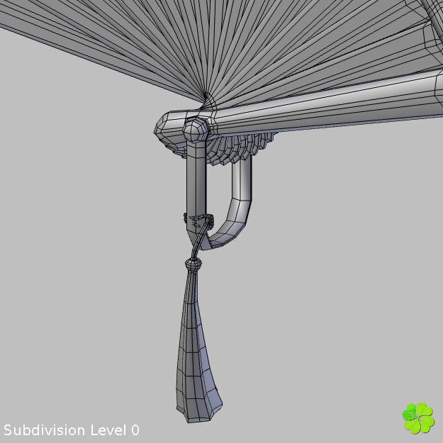 Hand fan lace multicolor rigged low poly Low-poly 3D model_37