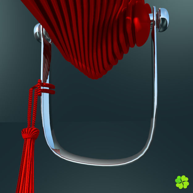 Hand fan lace multicolor rigged low poly Low-poly 3D model_13