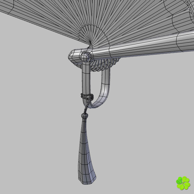 Hand fan lace multicolor rigged low poly Low-poly 3D model_36