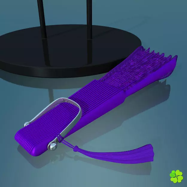 Hand fan lace multicolor rigged low poly Low-poly 3D model_0