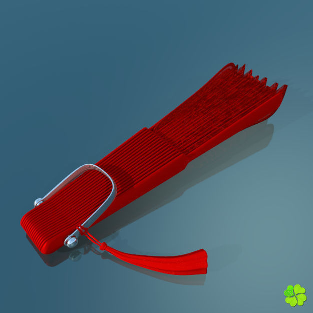 Hand fan lace multicolor rigged low poly Low-poly 3D model_6