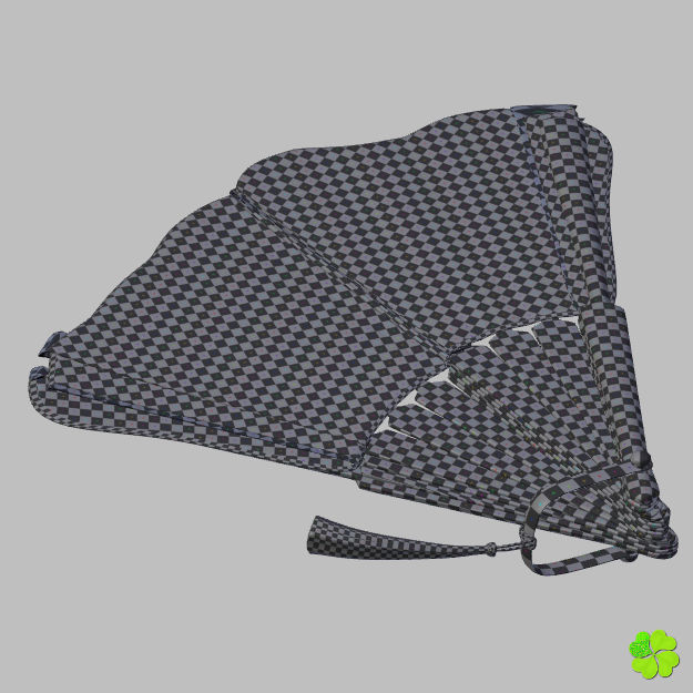 Hand fan lace multicolor rigged low poly Low-poly 3D model_47