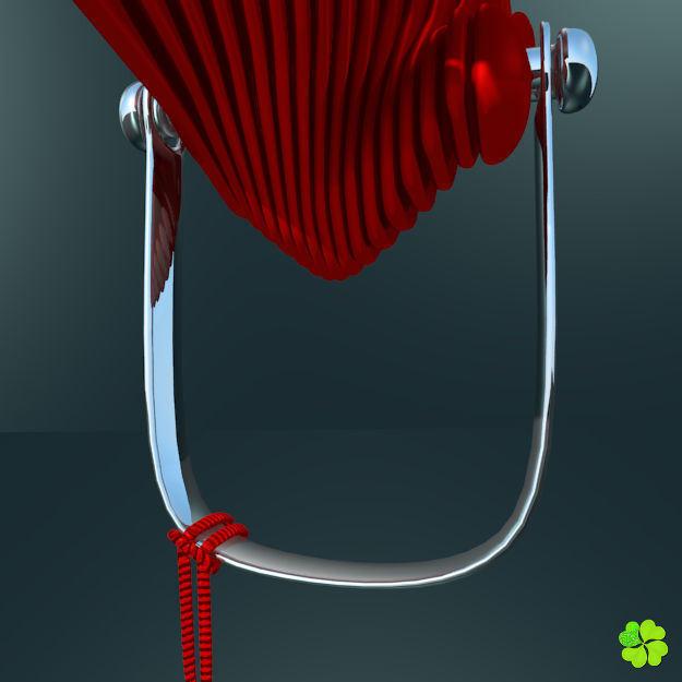 Hand fan lace multicolor rigged low poly Low-poly 3D model_12