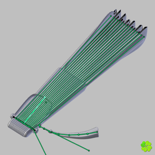 Hand fan lace multicolor rigged low poly Low-poly 3D model_41