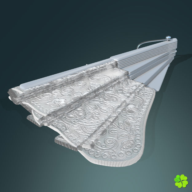 Hand fan lace multicolor rigged low poly Low-poly 3D model_15