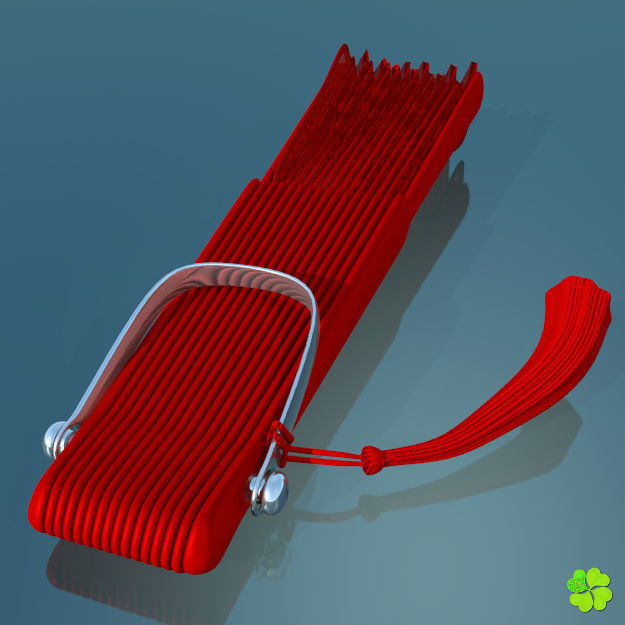 Hand fan lace multicolor rigged low poly Low-poly 3D model_21