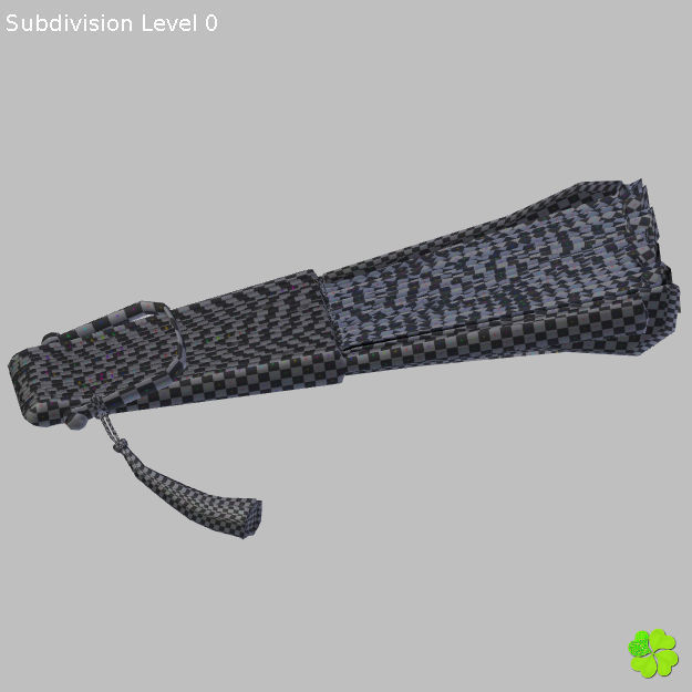 Hand fan lace multicolor rigged low poly Low-poly 3D model_46