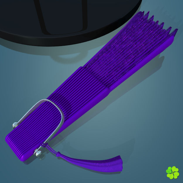 Hand fan lace multicolor rigged low poly Low-poly 3D model_26