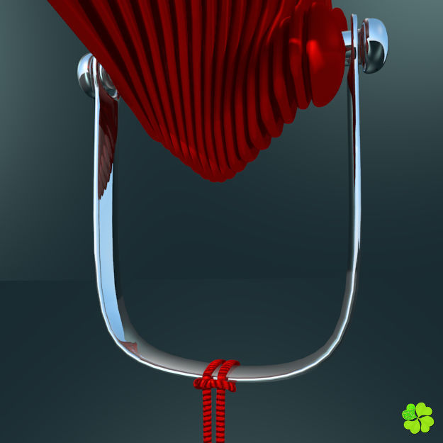 Hand fan lace multicolor rigged low poly Low-poly 3D model_11