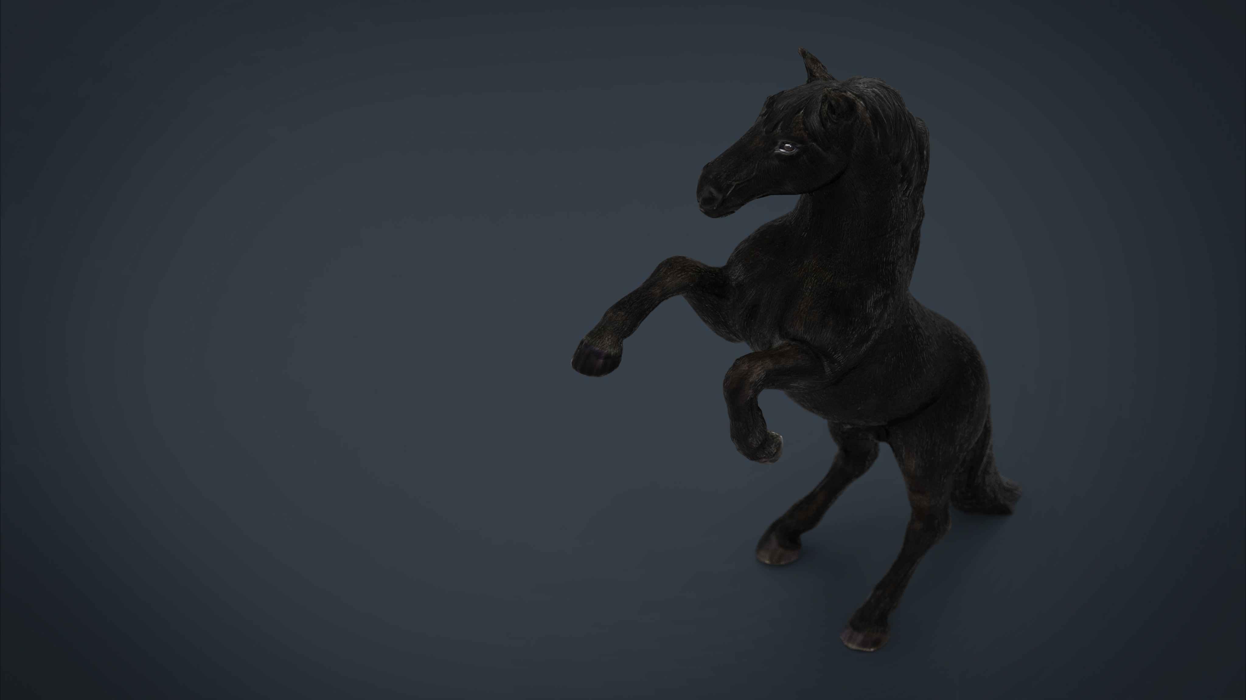Black Horse Low-poly 3D model_6