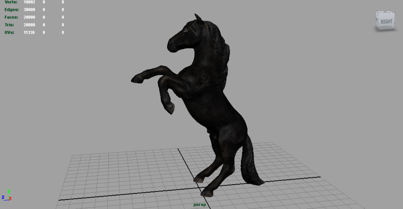 Black Horse Low-poly 3D model_2