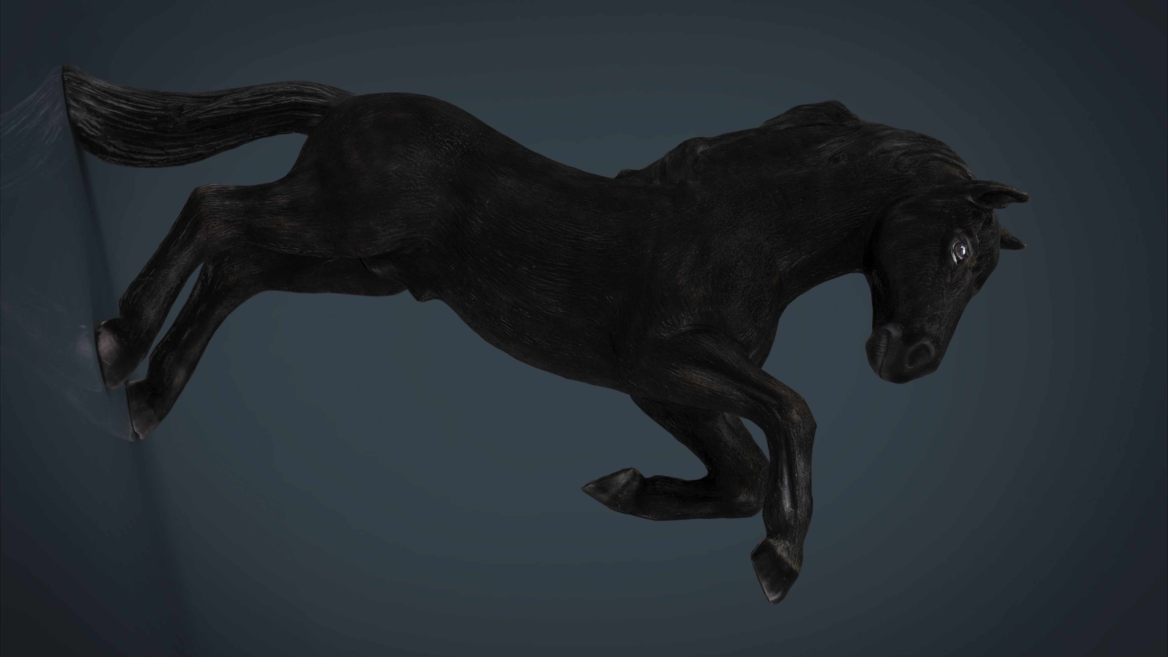 Black Horse Low-poly 3D model_13