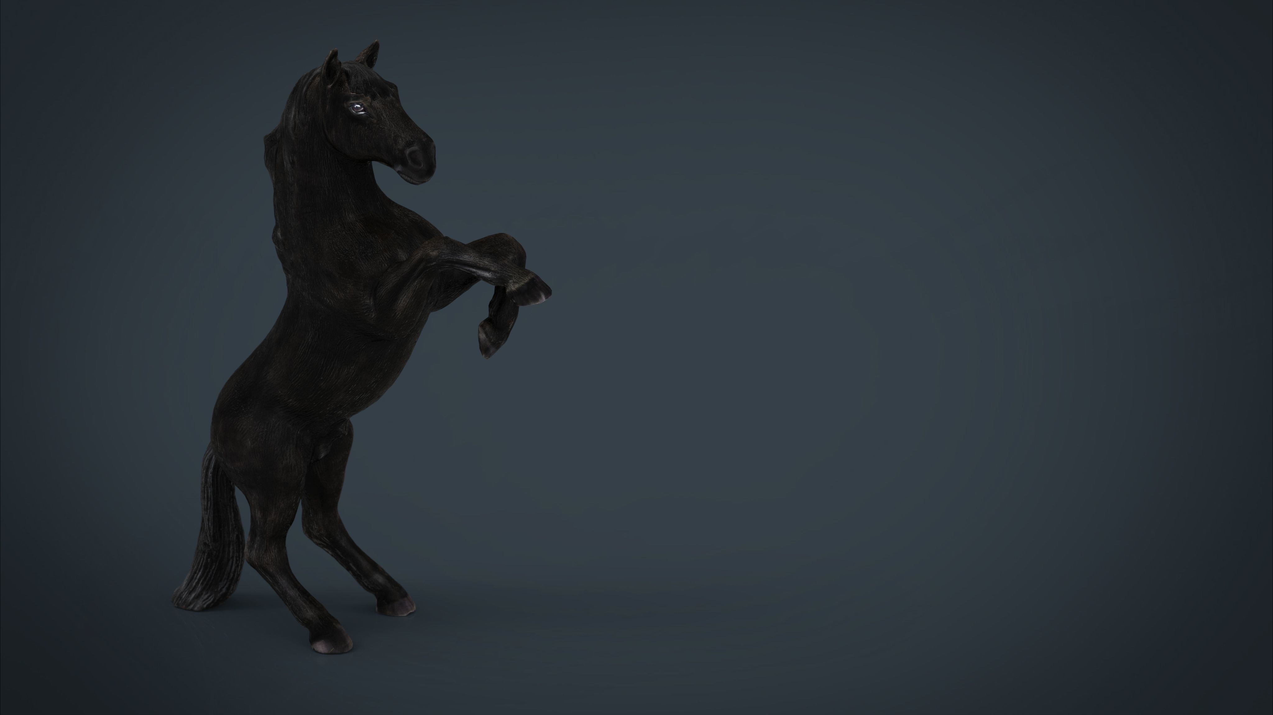 Black Horse Low-poly 3D model_7
