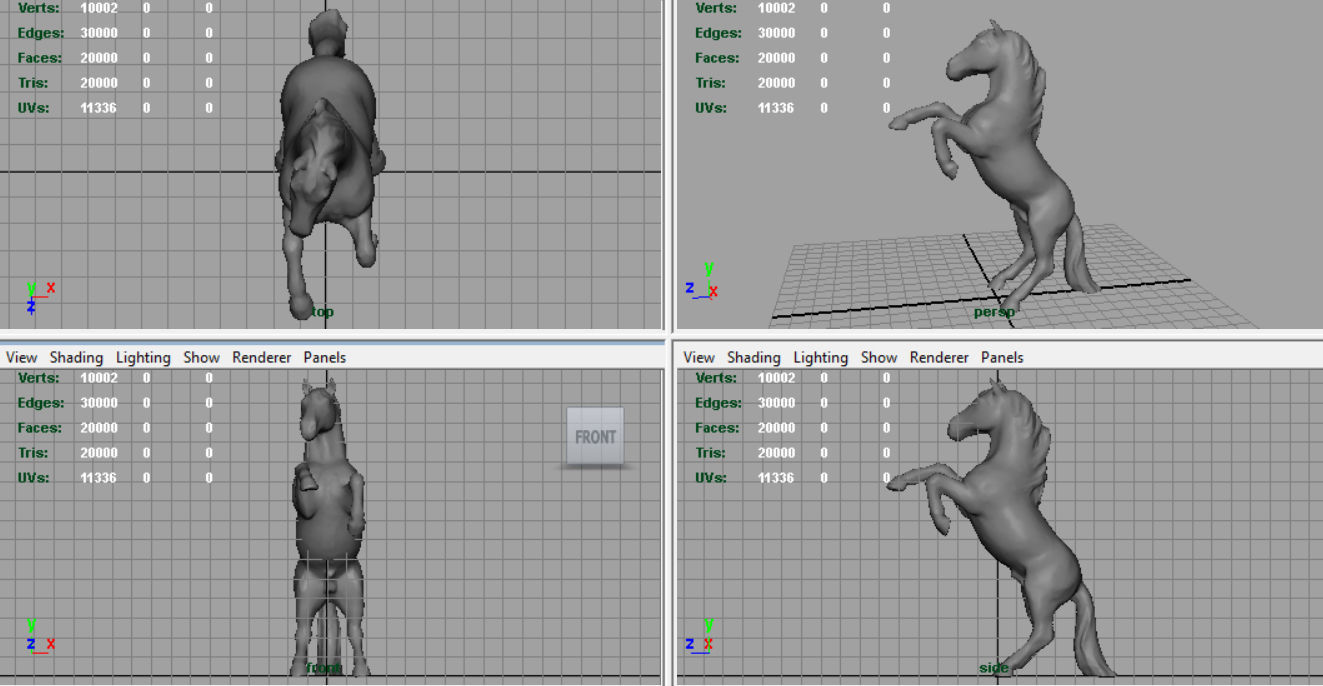 Black Horse Low-poly 3D model_8