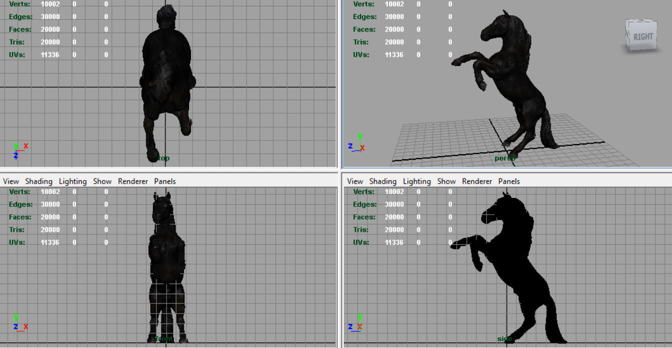 Black Horse Low-poly 3D model_9