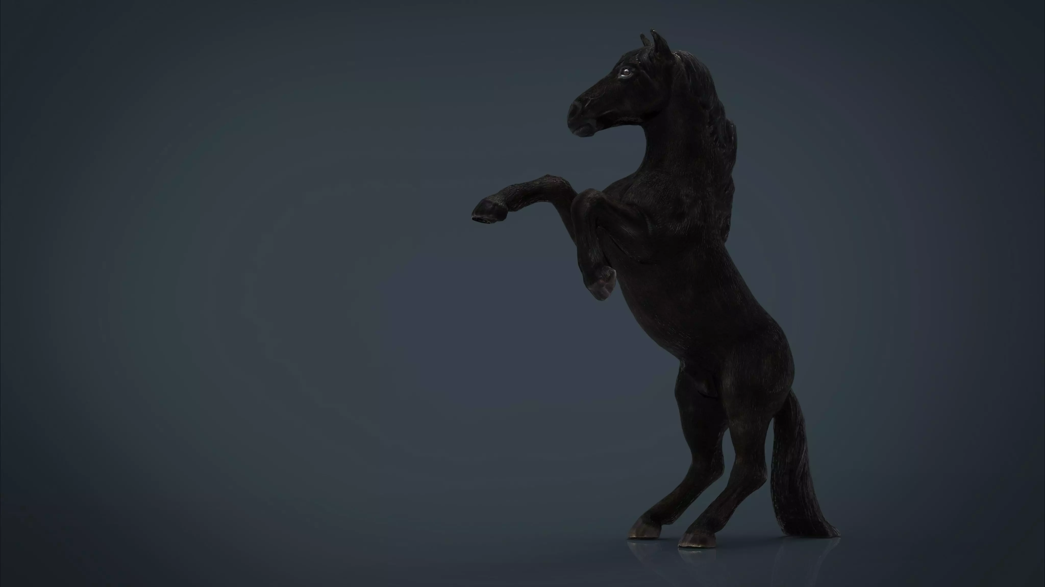 Black Horse Low-poly 3D model_0