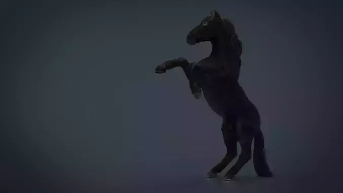 Black Horse Low-poly 3D model