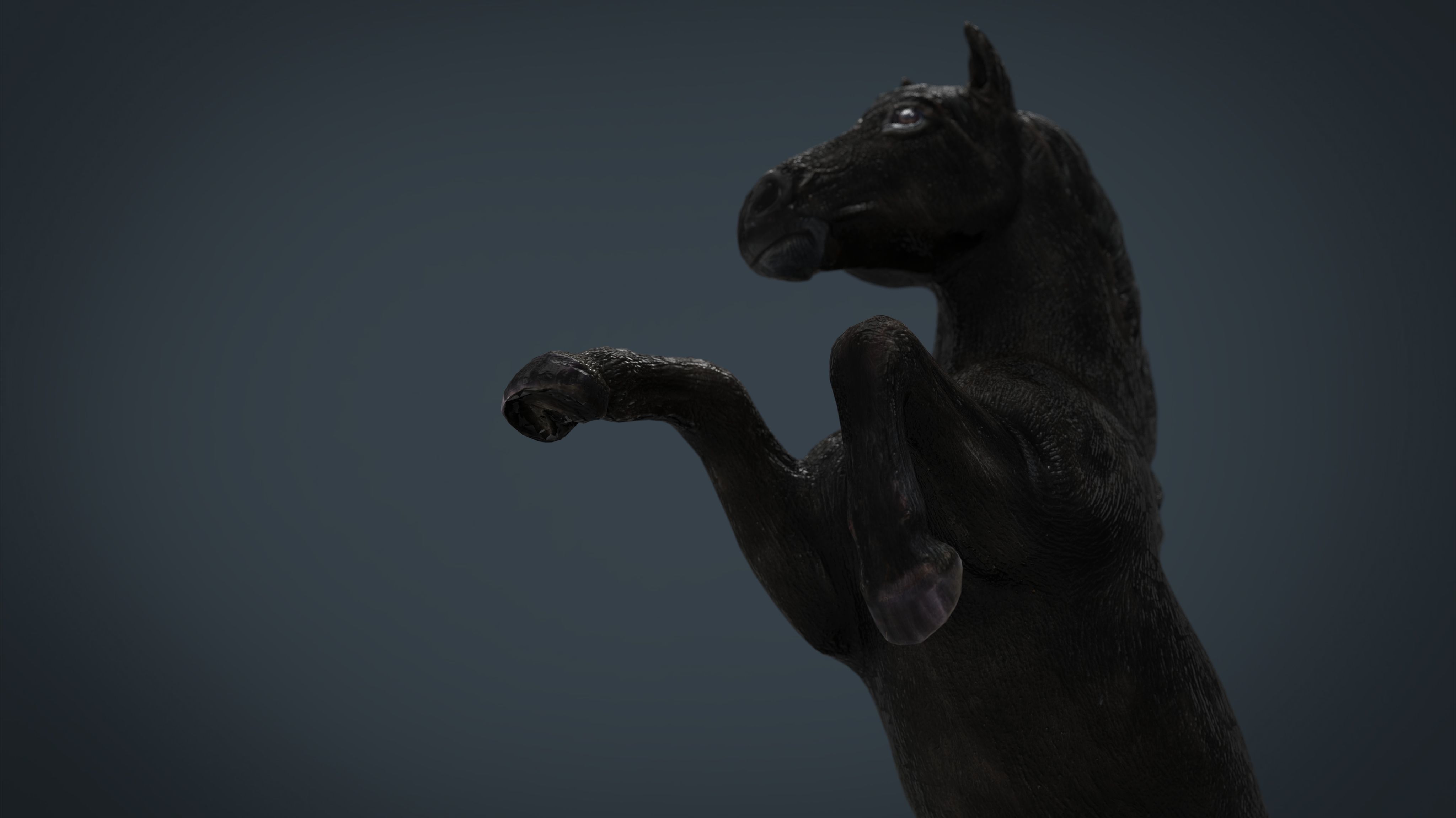 Black Horse Low-poly 3D model_10
