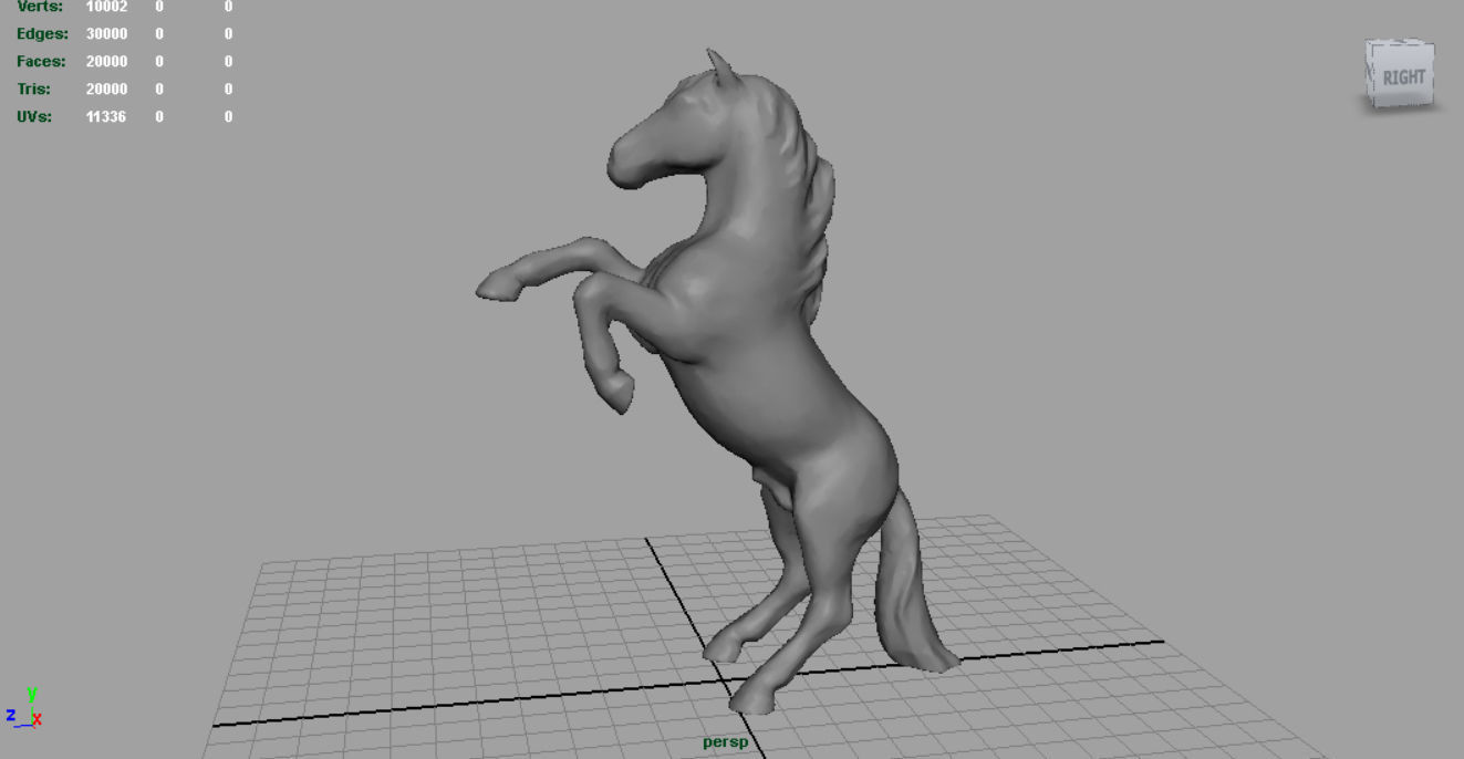 Black Horse Low-poly 3D model_4
