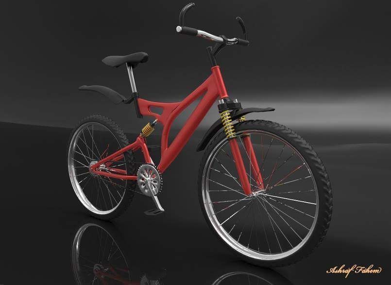 bicycle Low-poly 3D model_0