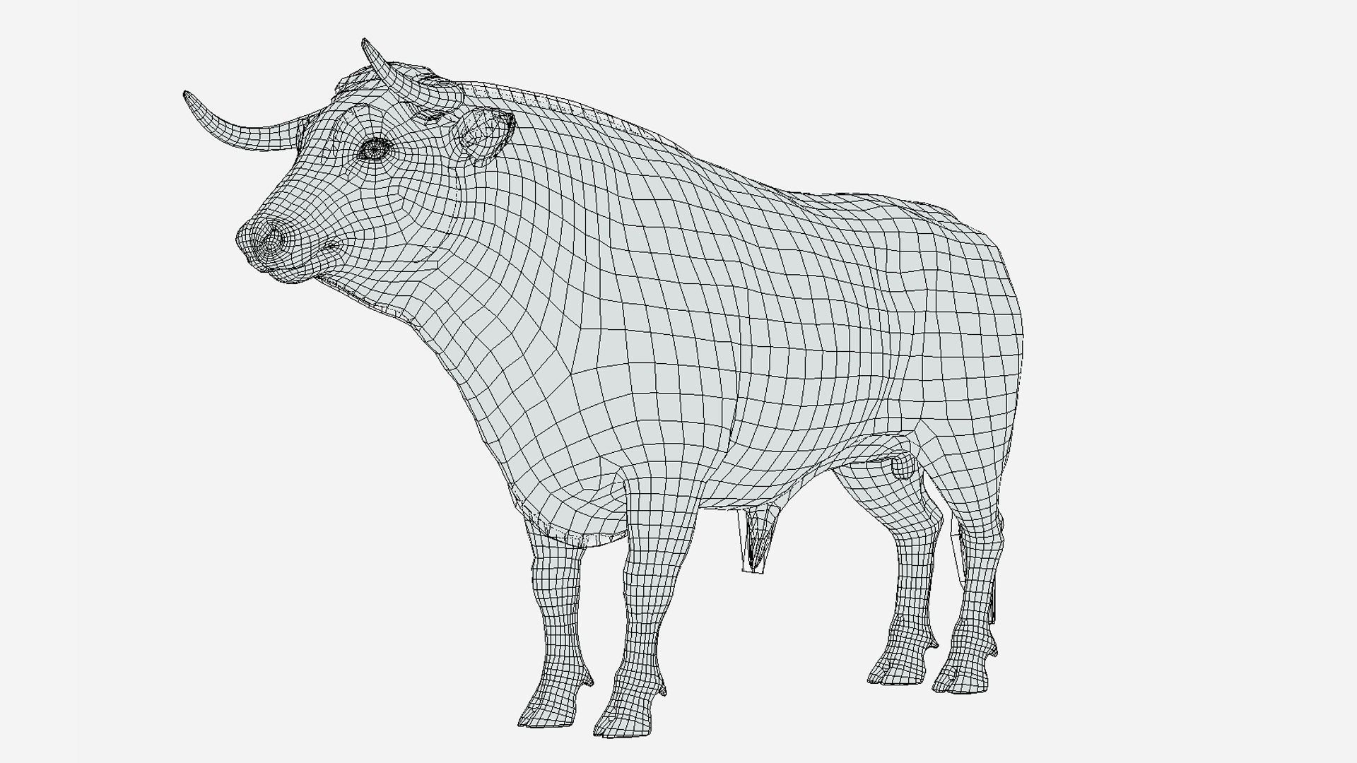 Bull realistic Low-poly 3D model_16