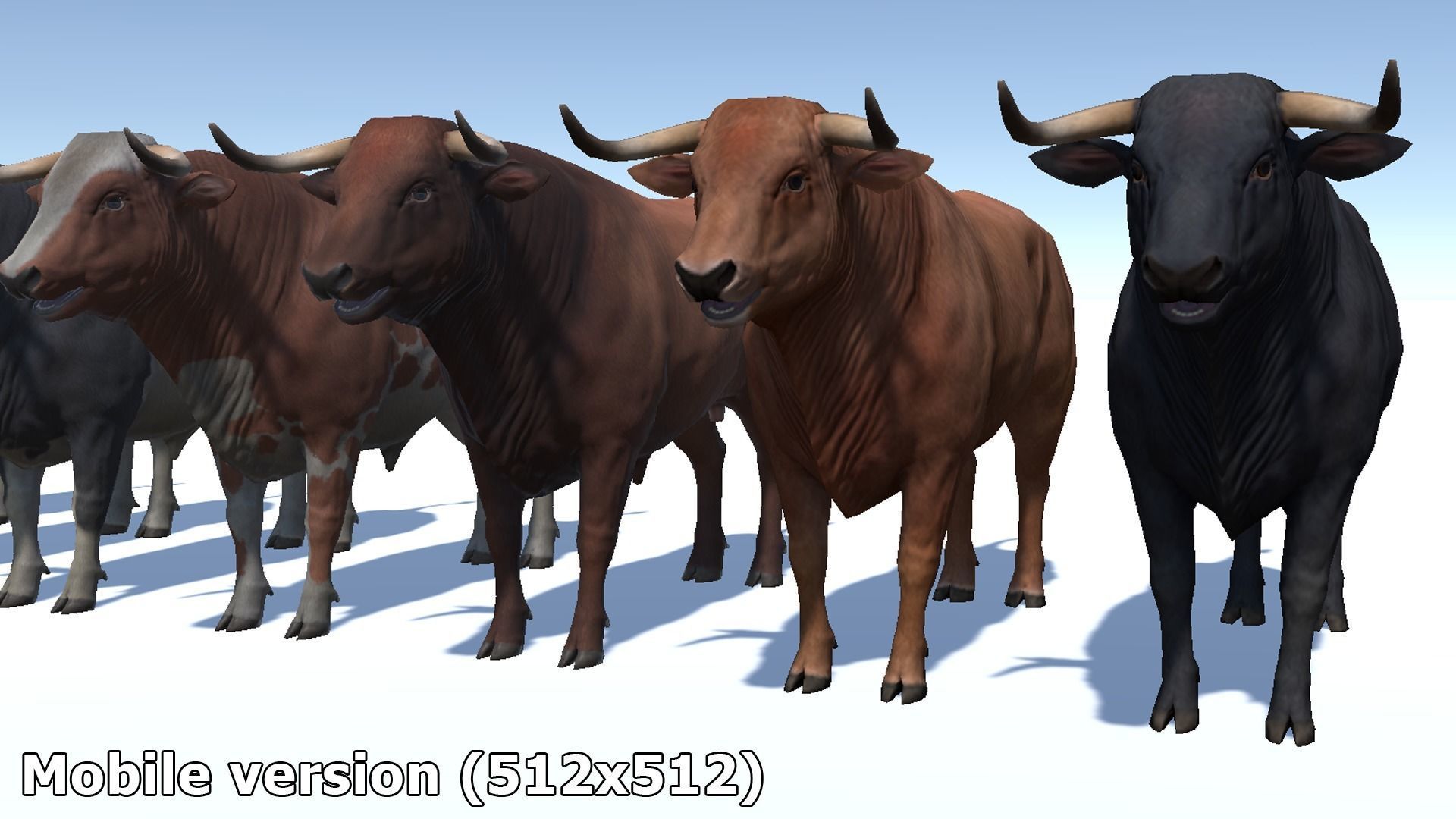 Bull realistic Low-poly 3D model_15