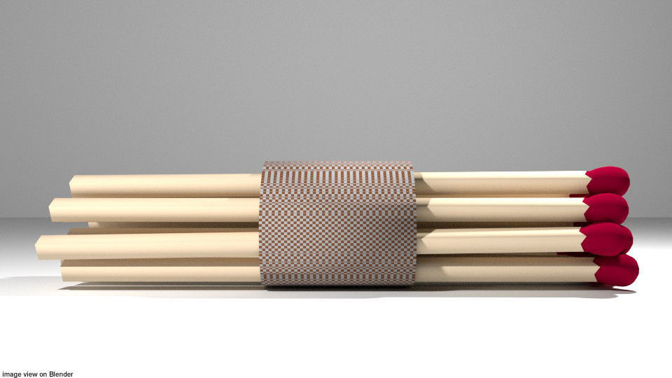 Matchroll match sticks in tube 3D model_1