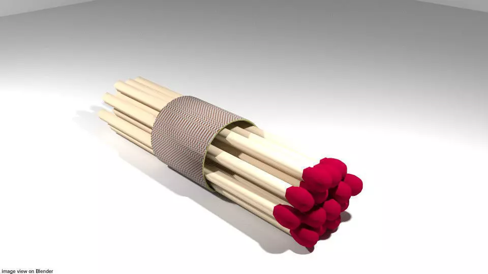 Matchroll match sticks in tube 3D model_0