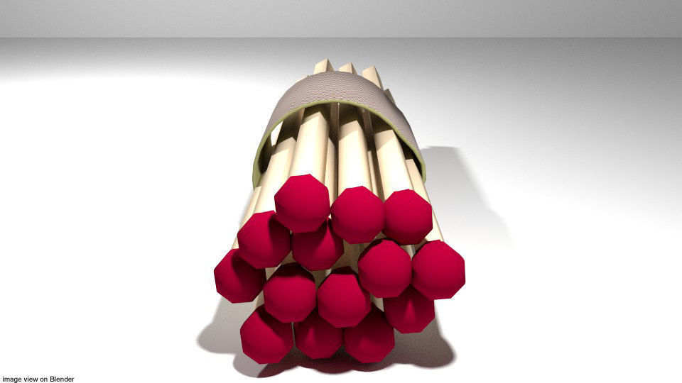 Matchroll match sticks in tube 3D model_2