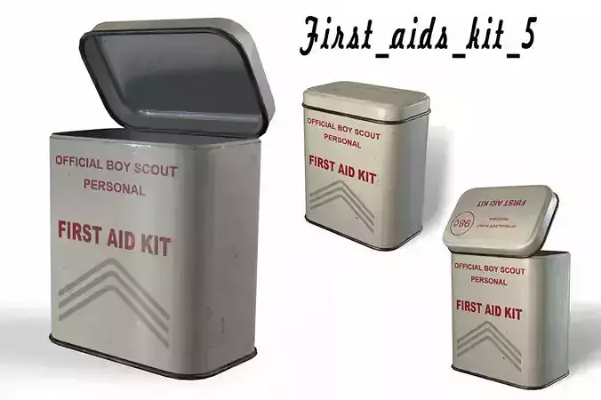 First aids kit 5 Low-poly 3D model