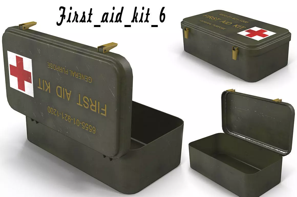 First aids kit 6 Low-poly 3D model_0