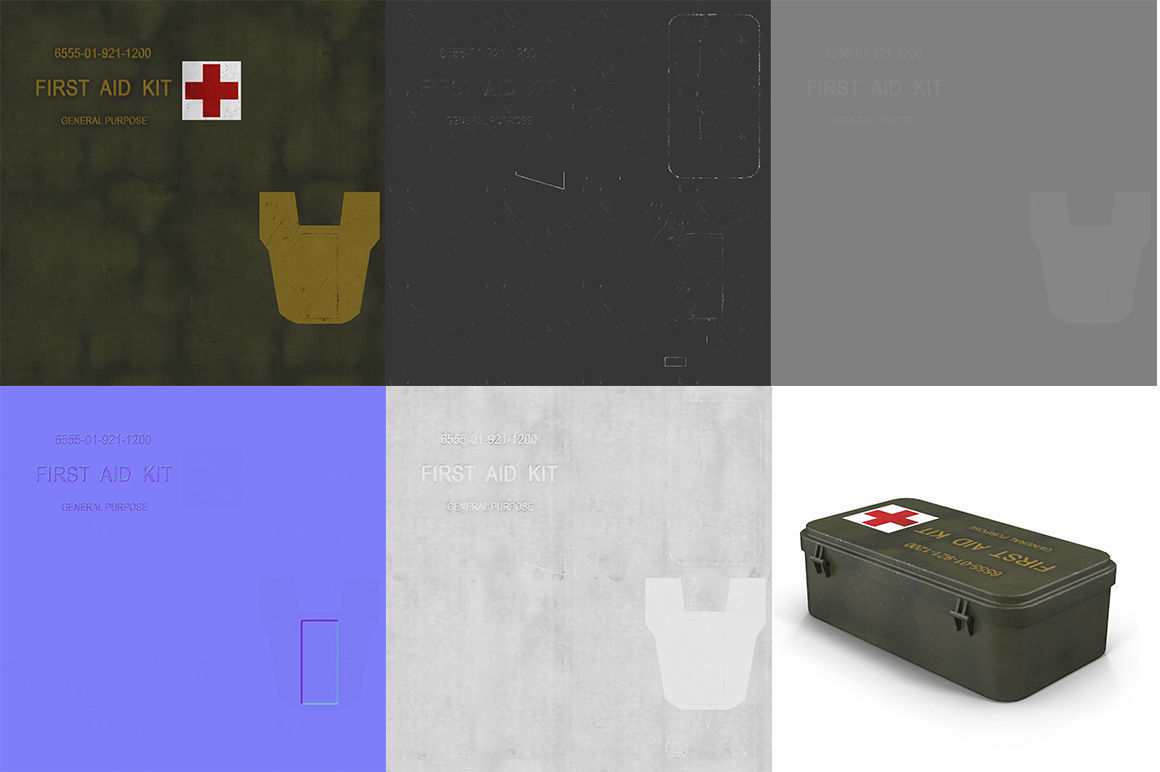 First aids kit 6 Low-poly 3D model_12