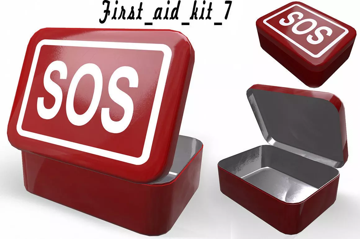 First aids kit 7 Low-poly 3D model_0