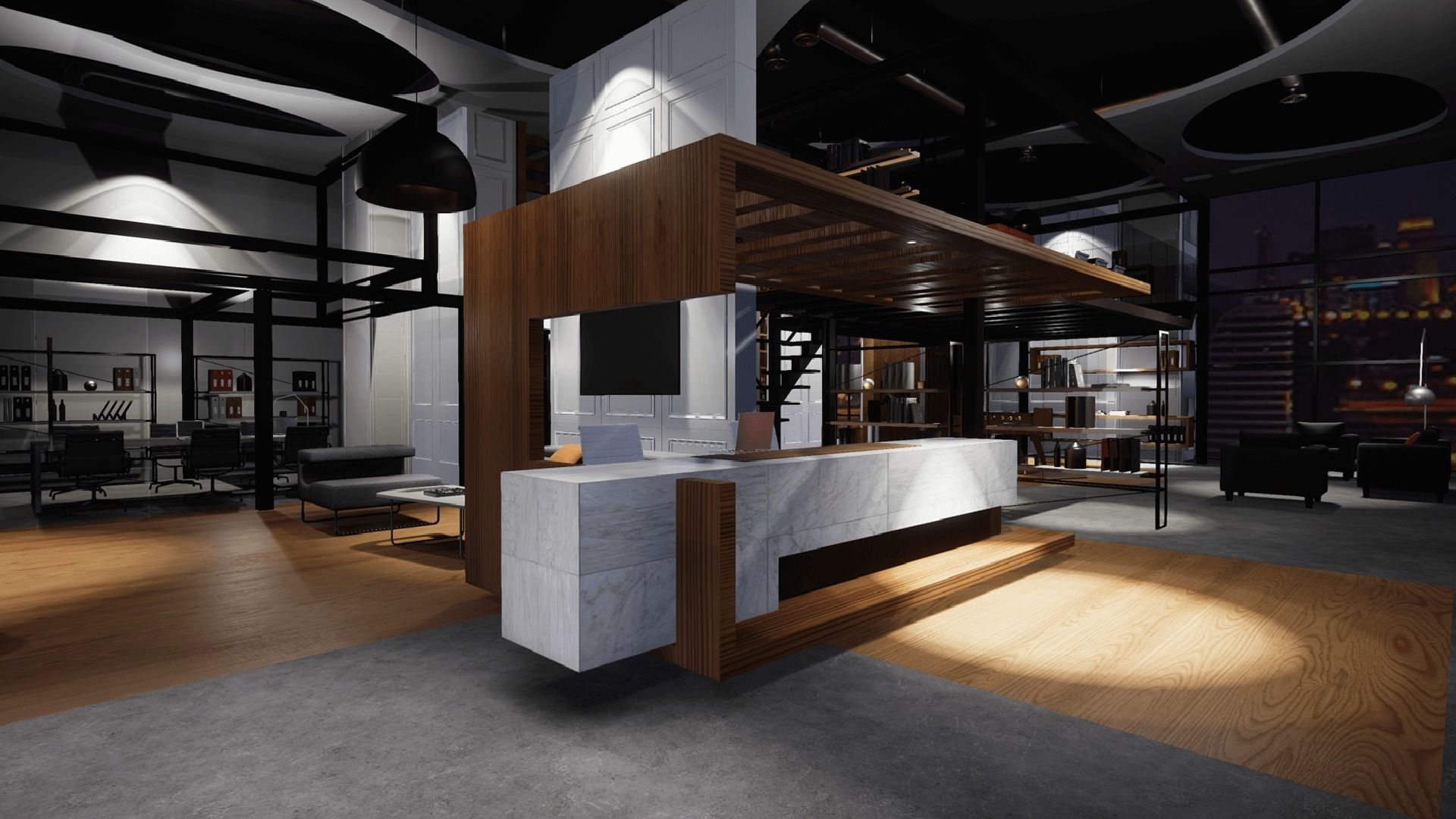 UE4 Office Low-poly 3D model_0