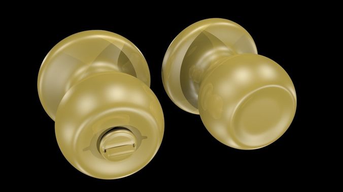 Round door handles 3D model