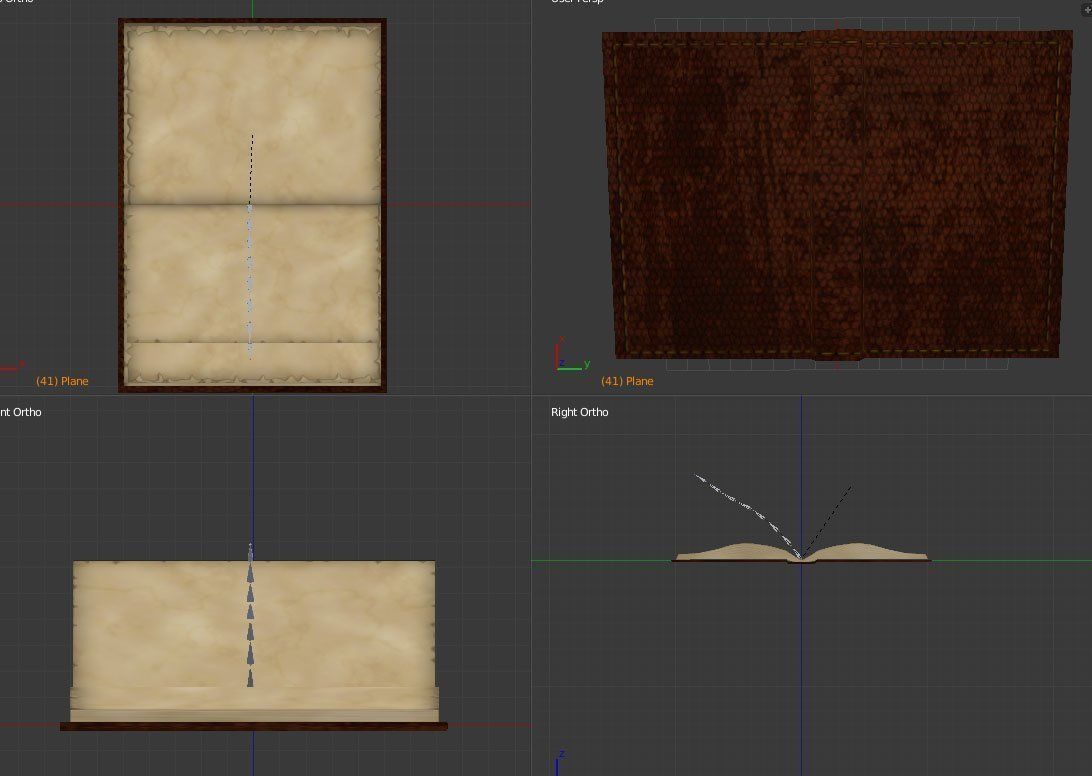 Model anim low poly book Free low-poly 3D model_1