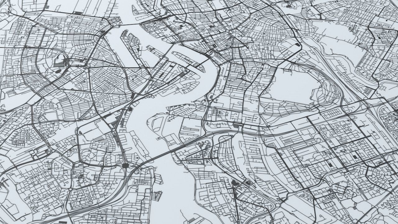 Rotterdam Road Network and Streets 3D model_5