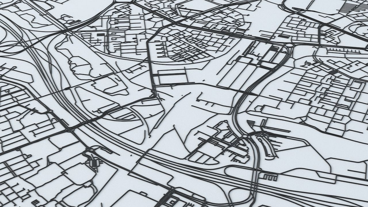 Rotterdam Road Network and Streets 3D model_1