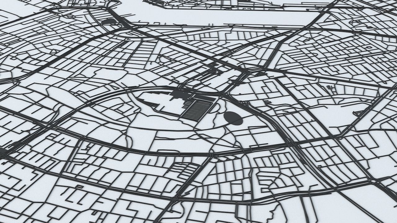Rotterdam Road Network and Streets 3D model_4