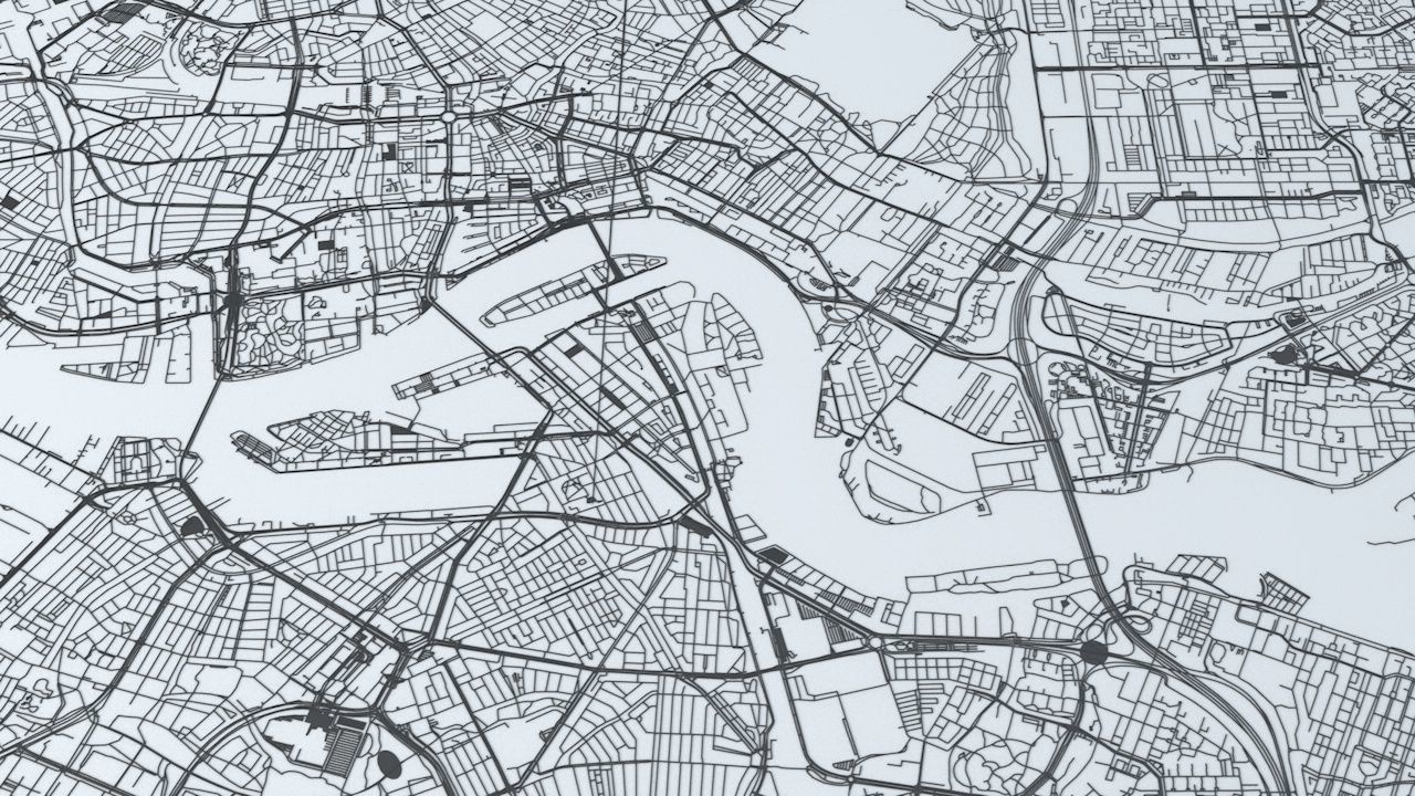 Rotterdam Road Network and Streets 3D model_6