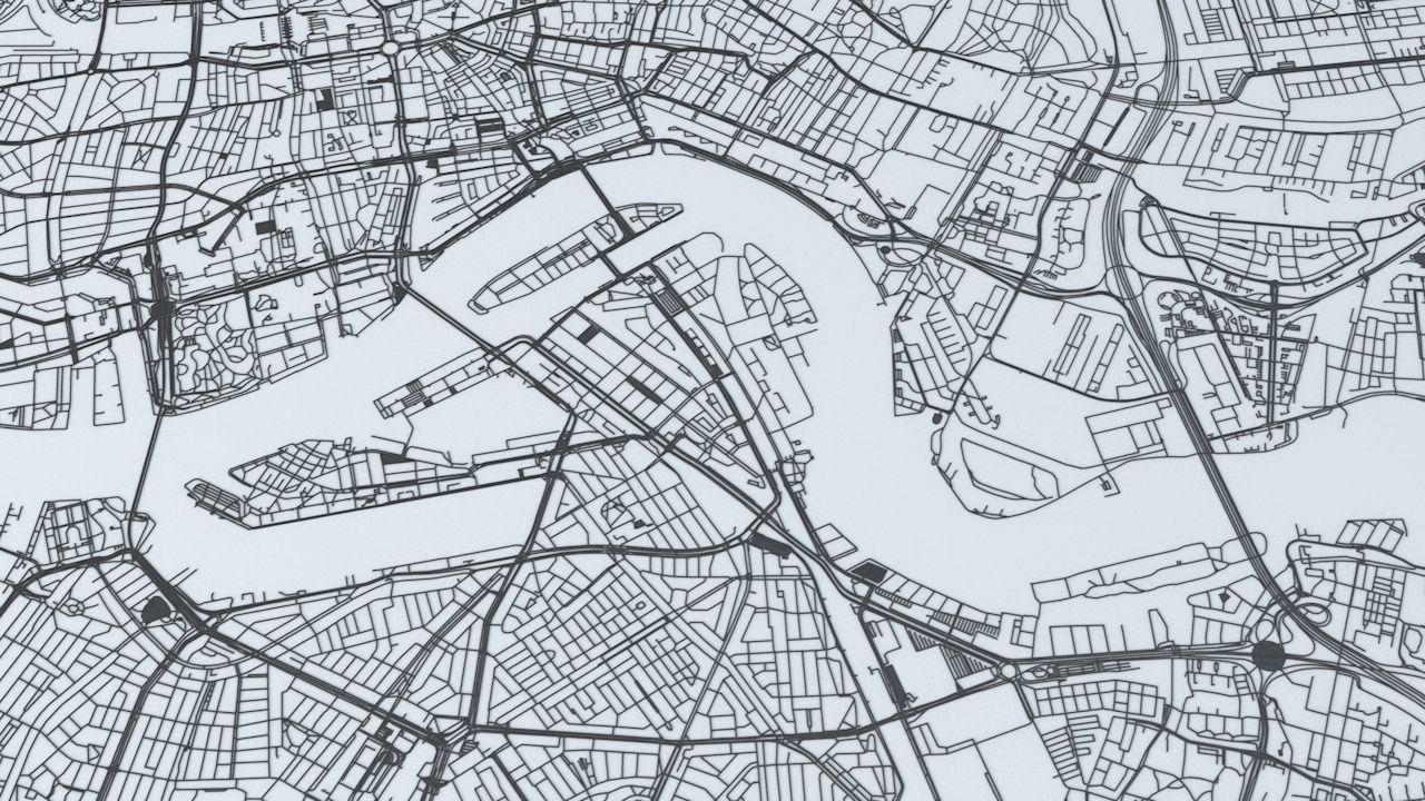 Rotterdam Road Network and Streets 3D model_3
