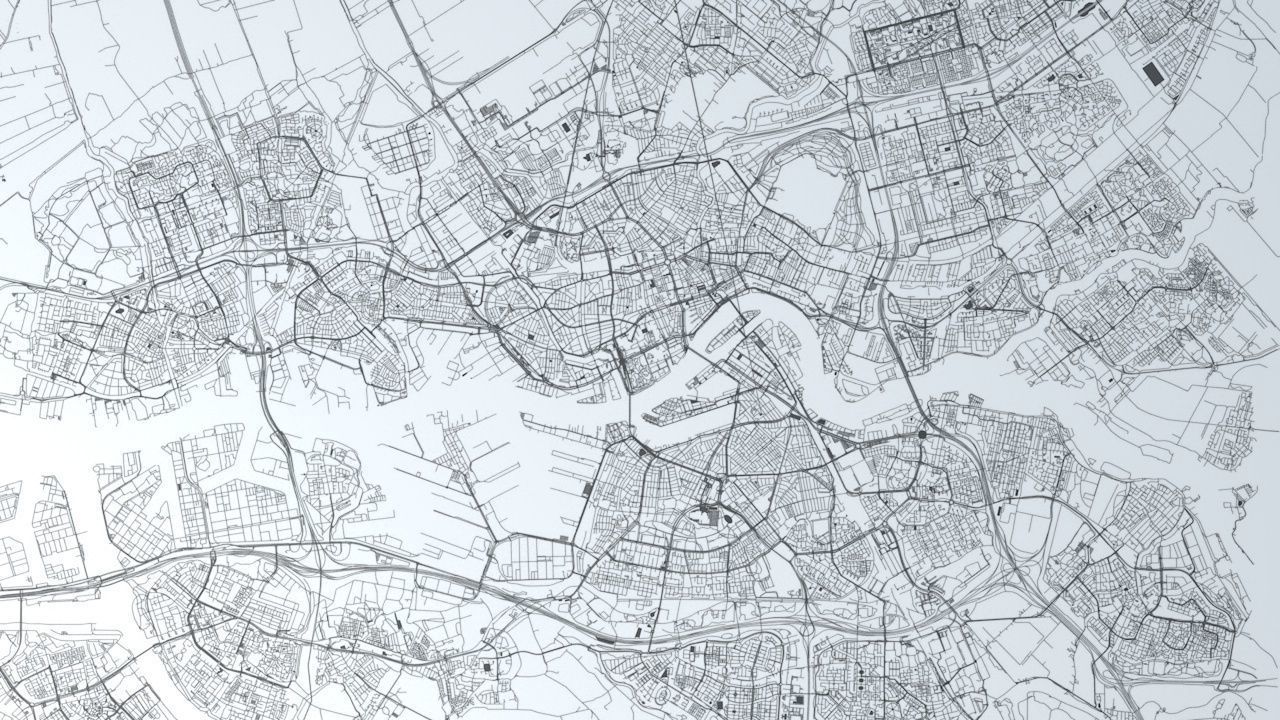 Rotterdam Road Network and Streets 3D model_7