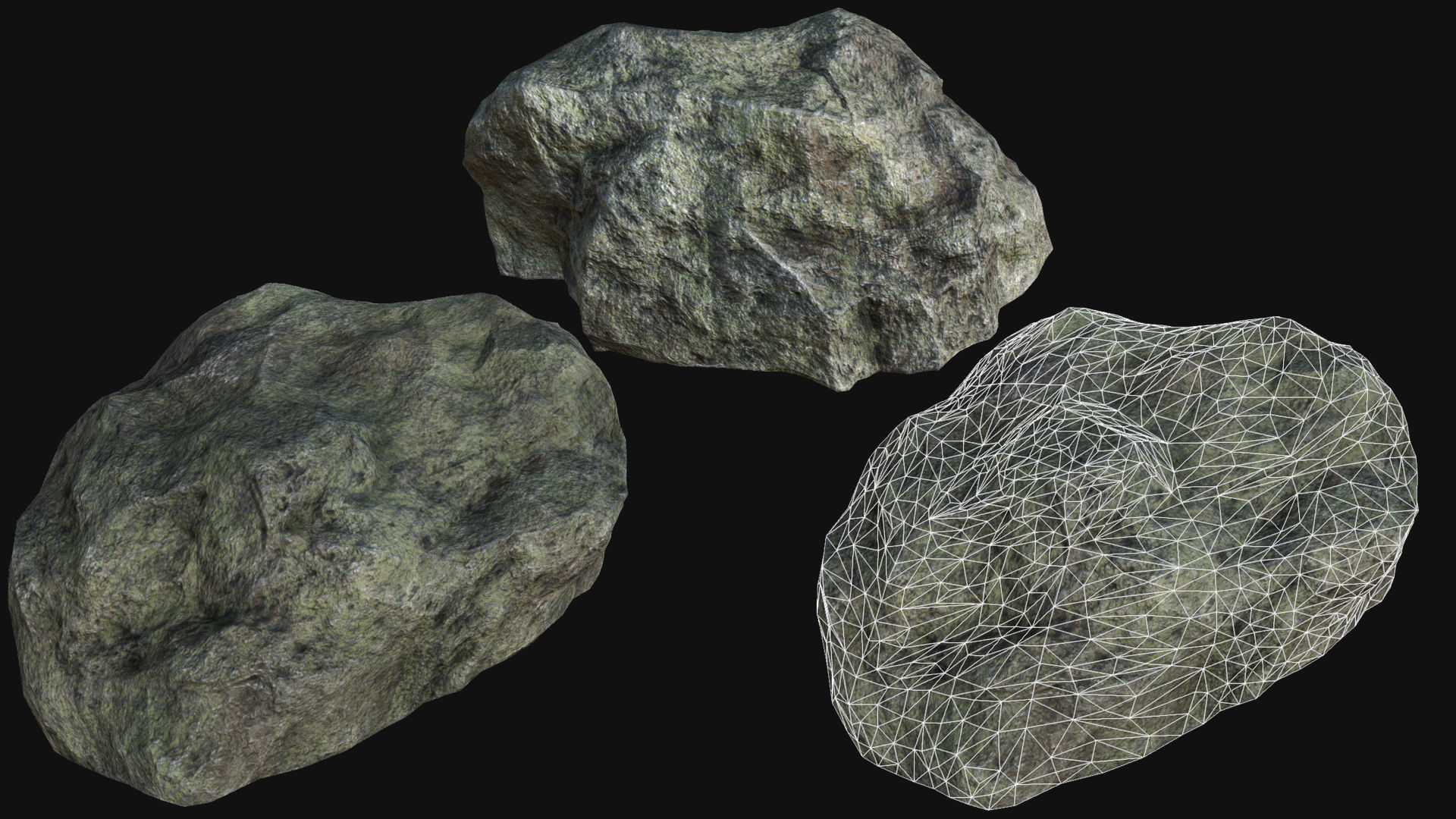 Mountain Rocks Collection PBR Low-poly 3D model_22