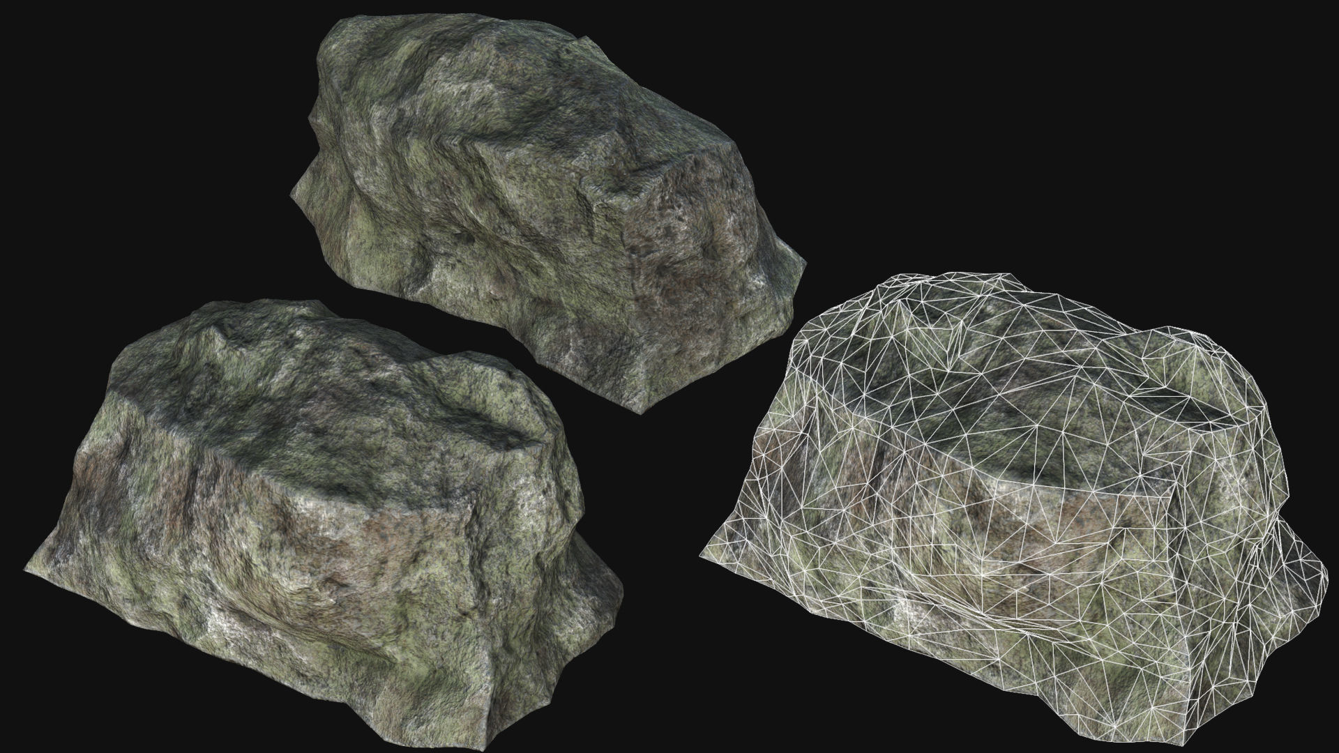 Mountain Rocks Collection PBR Low-poly 3D model_28