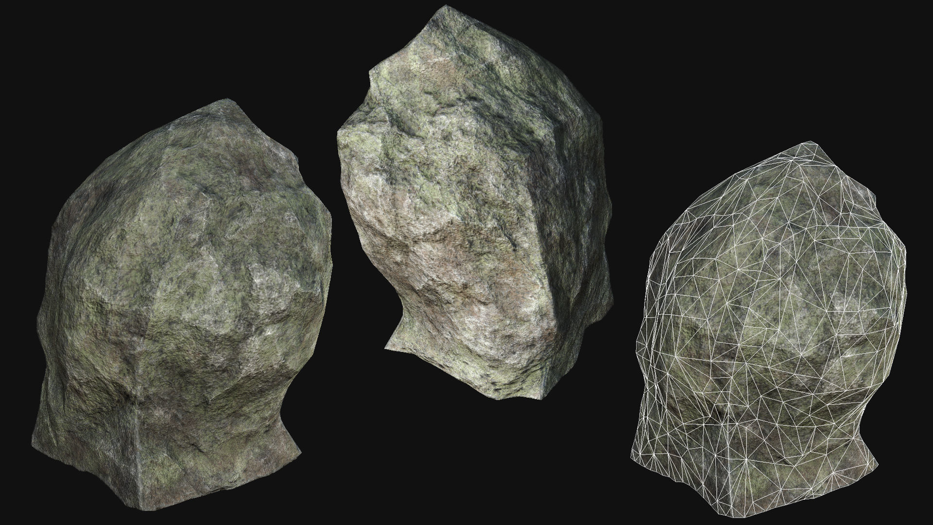 Mountain Rocks Collection PBR Low-poly 3D model_23