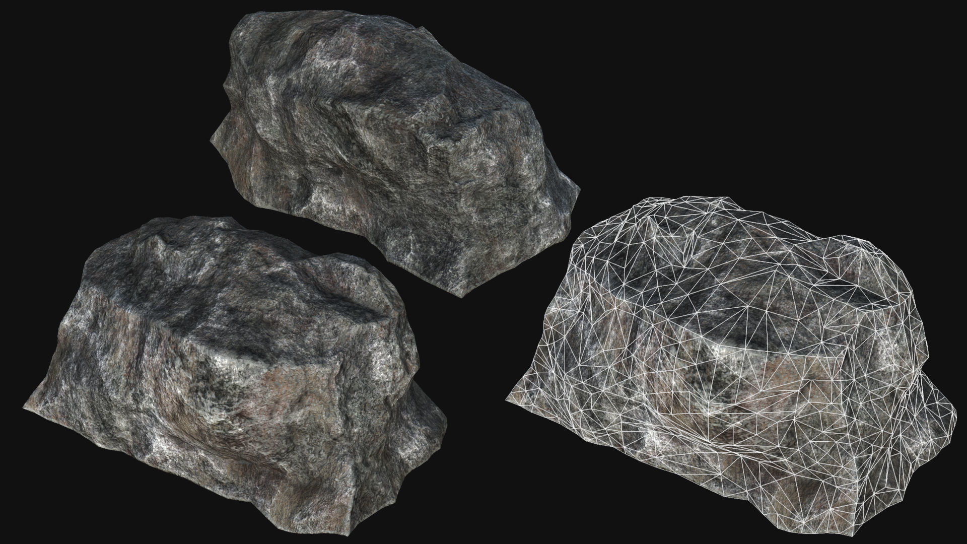 Mountain Rocks Collection PBR Low-poly 3D model_26