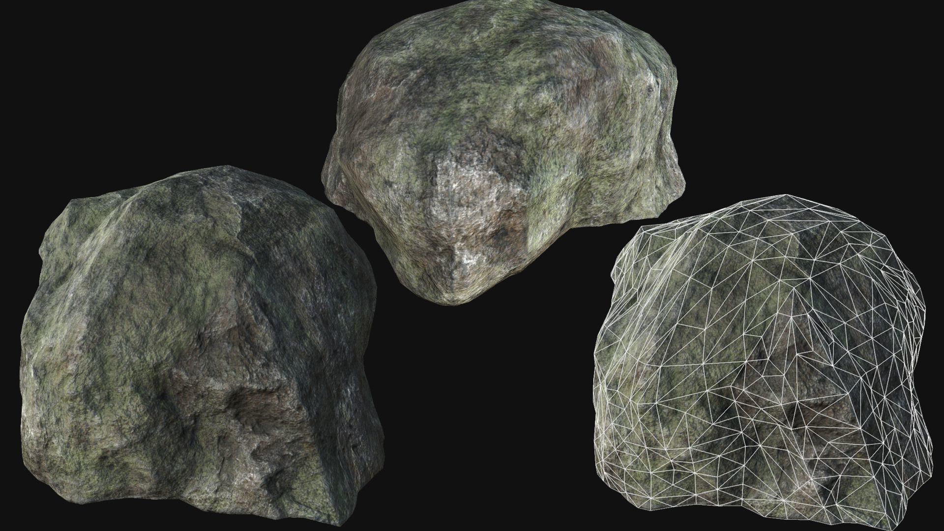 Mountain Rocks Collection PBR Low-poly 3D model_12