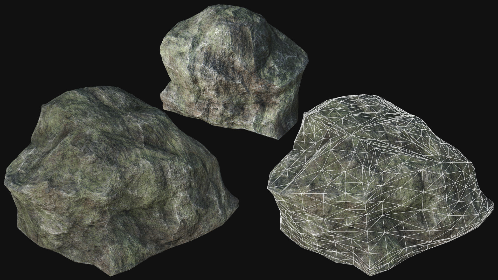 Mountain Rocks Collection PBR Low-poly 3D model_9